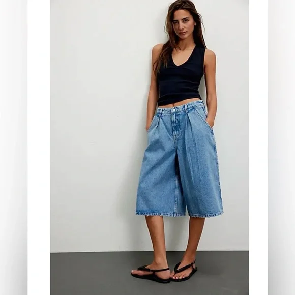 Free People CRVY Antonia Culotte Crop Size 28 - Picture 2 of 15